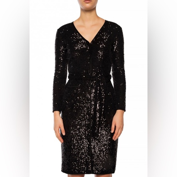 DIANE VON FURSTENBERG
MELINA BELTED SEQUINED STRETCH-MESH DRESS - Picture 5 of 16